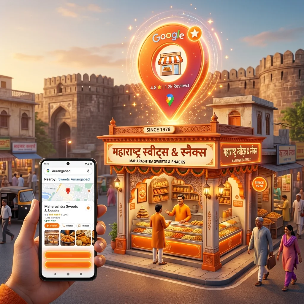 Rank on Google Maps in Aurangabad guide illustration