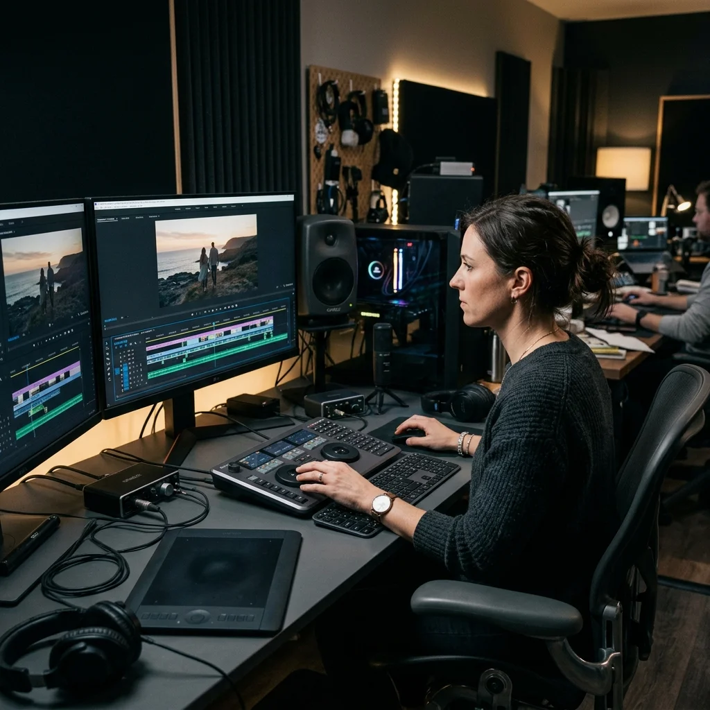 Experienced freelance video editor in Aurangabad desk visual monitor timeline